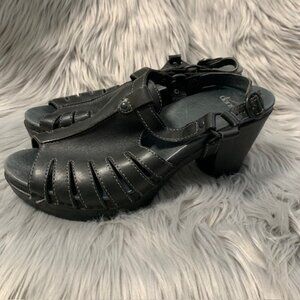 Dansko Randa Womens Black Leather Open Toe Sandal sz 41